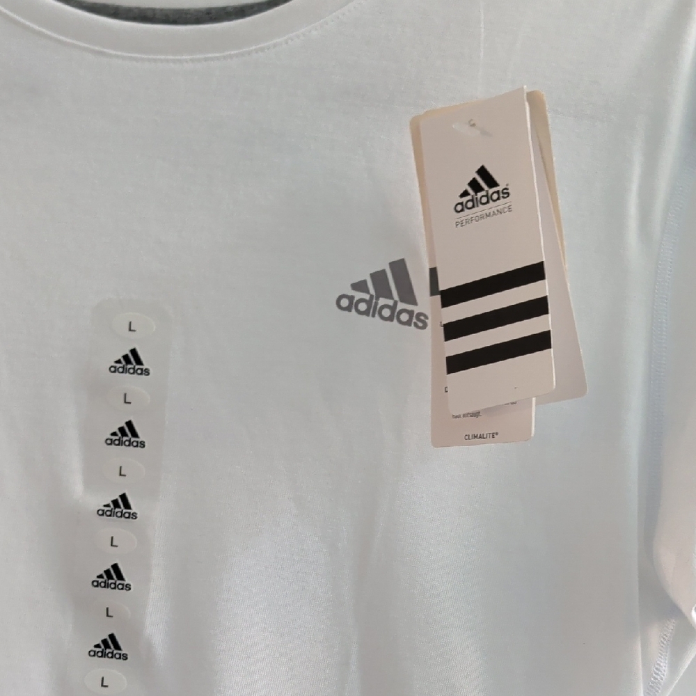 adidas White Short Sleeve Tee - Picture 2 of 7